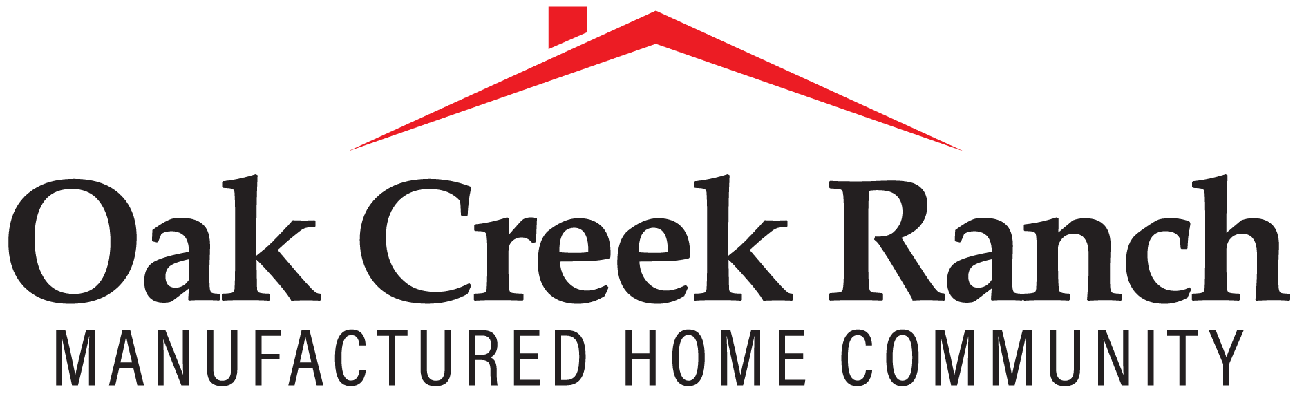 The image is a logo for a manufactured home community named Oak Creek Ranch.